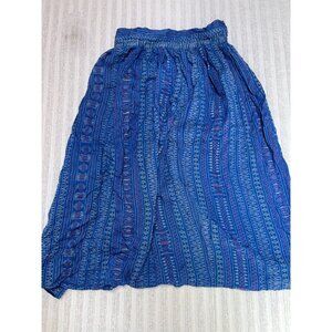 Christina Fairbanks Medium Geometric Print A-Line Pull-On Skirt Blue Casual